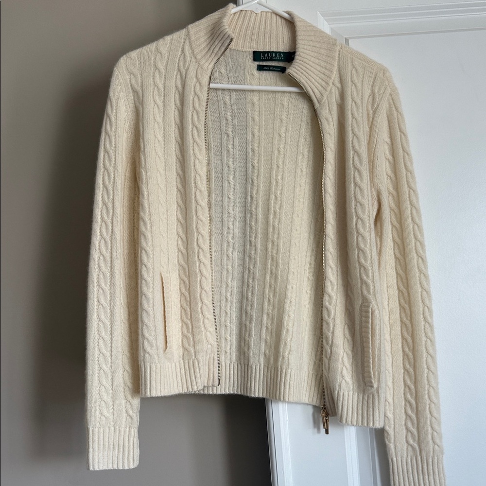 Polo Ralph Lauren Cream Cable Knit Cardigan
